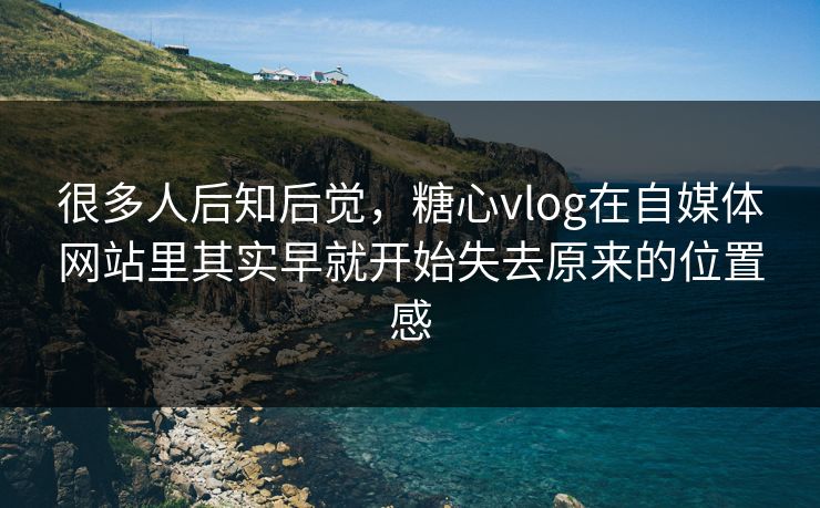 很多人后知后觉，糖心vlog在自媒体网站里其实早就开始失去原来的位置感