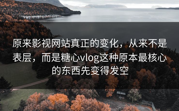 原来影视网站真正的变化，从来不是表层，而是糖心vlog这种原本最核心的东西先变得发空