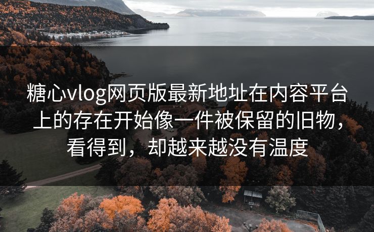 糖心vlog网页版最新地址在内容平台上的存在开始像一件被保留的旧物，看得到，却越来越没有温度